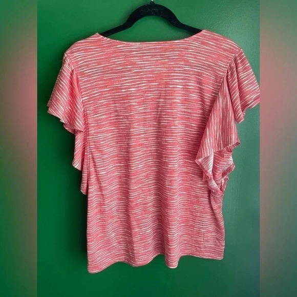 Nine West Top Tee shirt Tshirt Ruffled Sleeve Plus Size XL Cute! EUC! - Picture 4 of 4